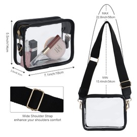 Oweisong Clear Bag for Stadium Events Women Stadium Approved Crossbody Bag Clear Purse Concert Sport Shoulder Handbag