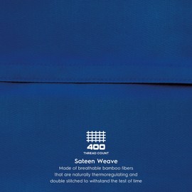 TAFTS Viscose, King Pillowcases, 2-Pack, 100% Organic Viscose Pillow Case - Luxuriously Soft, Silky, Cooling, Double Stitched, Envelope Closure (Navy Blue)