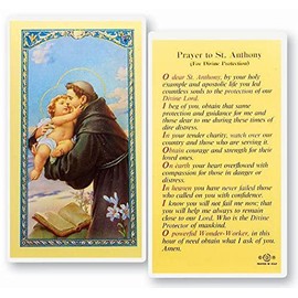 Saint Anthony Divine Protection Laminated Holy Card (Pack of 25)