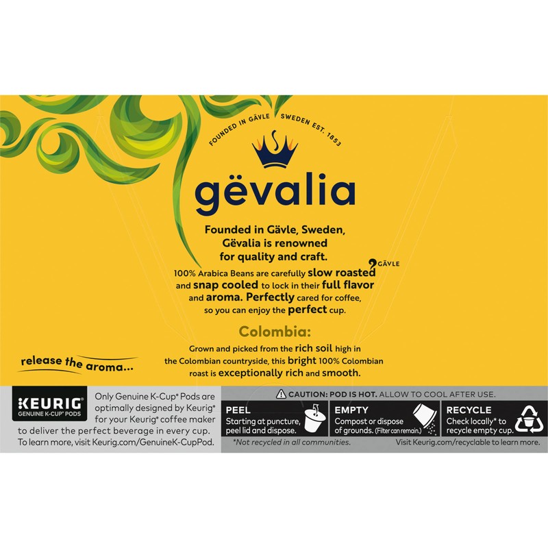 Gevalia Colombia K-Cups,12-Count Box, (Pack of 3) [RETAIL PACKAGING]