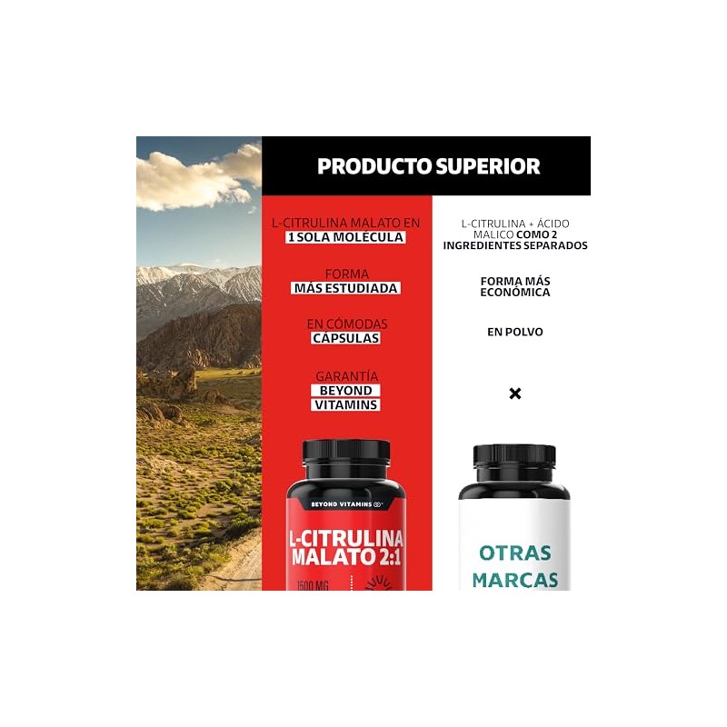 Beyond Vitamins | 1500mg L-Citrulina Malato en 1 Sola Molécula