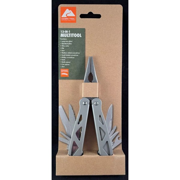 Ozark Trail - 12-in-1 Multi-Tool - Stainless Steel Handle -