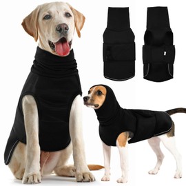 IDOMIK Dog Anxiety Calming Hoodie,Breathable Dog Anxiety Jacket Vest Coat for Thunderstorms,Fireworks,Vet Visits,Separation,Adjustable Pet Hoodies for Noise Block&Ear Protection Recovery,Black,XL