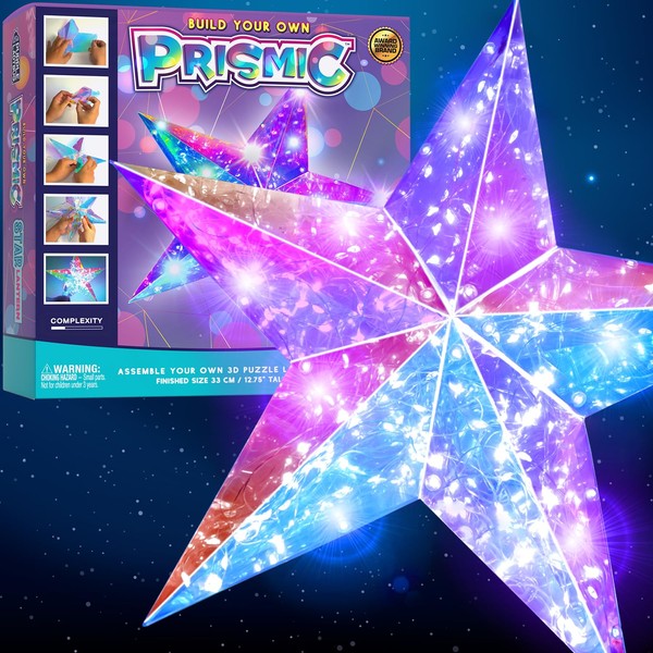 PRISMIC Make Your Own 3D Star Light Art & Craft Kit - Unique Gifts for 8 + Year Old Girls & Boys - Fun Crafts for Girls 8-12, DIY Kits for Kids Ages 8-12, & Craft Kits for Teens - Cool Christmas Gift