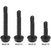 60 PCS Hex Head Self-Tapping Screws for Metal,Black 410 Stainless
