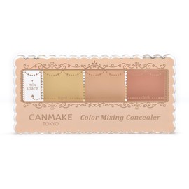 Canmake Color Mixing Concealer 04 Red Beige, 0.15 oz (4.2 g) Concealer 3-Color Palette for Under-Eye Circles and Dullness