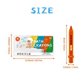 FVANTIME 16pcs Non Toxic Bath Crayons for Toddlers & Kids Bath Toy Washable Bathtub Drawing Crayons Activity Toys Enjoy Bathtime, Perfect for Shower Gift