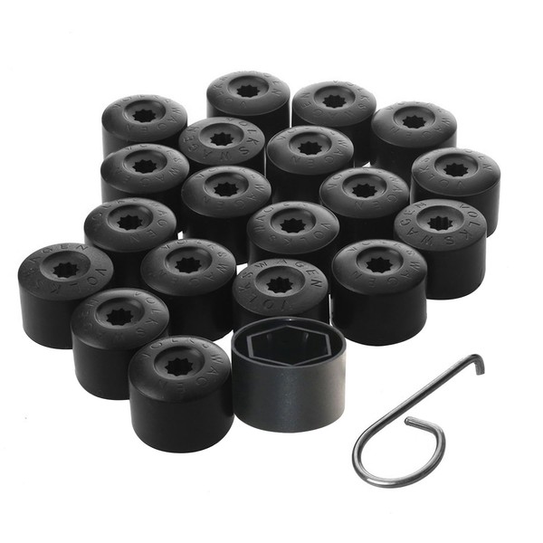 JTMKYO 20 PCS Wheel Nut Caps, Nut Cover Puller, Wheel Bolt Caps, Anti-Theft Screw Caps, Nut Protector Caps, Wheel Nut Caps and Removers (17mm)