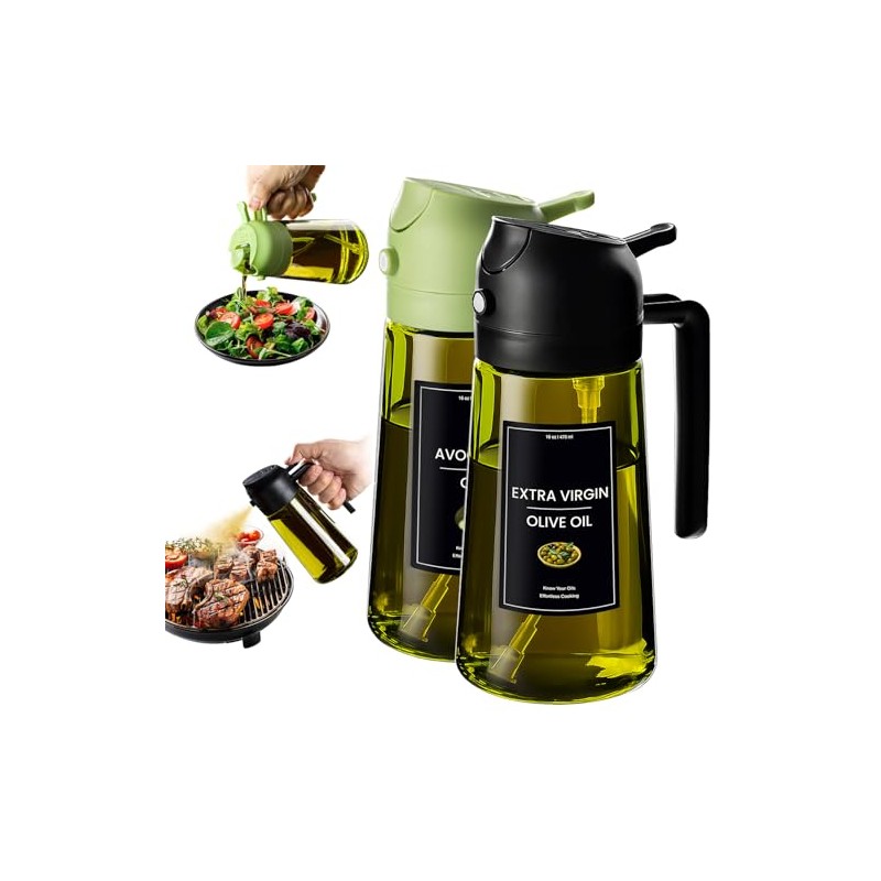 CXINYI 2-in-1 Olive Oil Dispenser and Sprayer - Black &