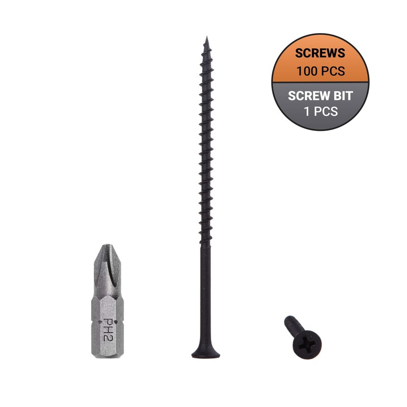 (Pack of 100 pcs) Black Phosphate Carbon Steel 4.2 x