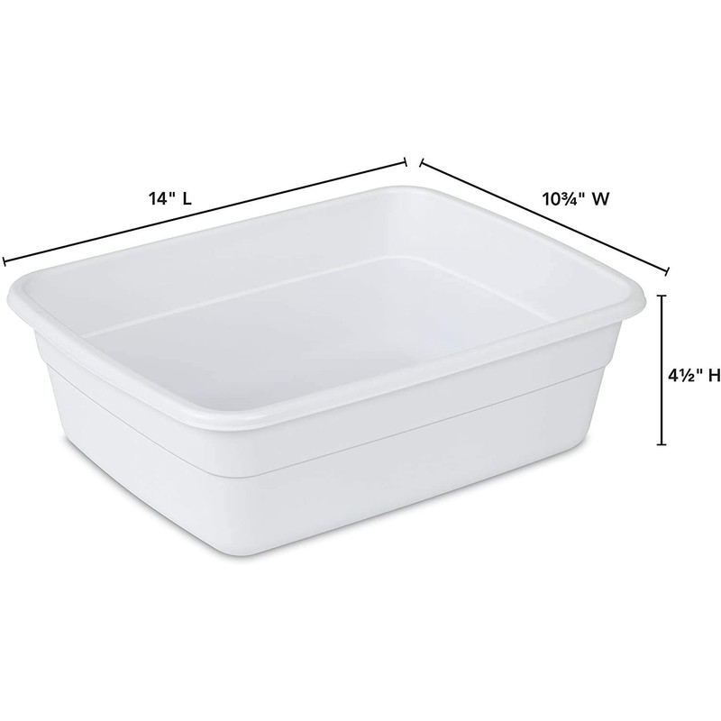 Sterilite 8 Quart Dishpan, White, 12-Pack,Classic White
