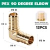 OURU PEX Fittings 1/2 Inch, 12PCS Elbow Lead-Free Brass Connectors