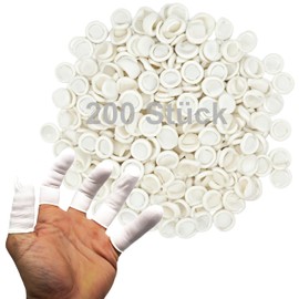 THERACASO Disposable Latex Finger Cots | Powder-Free | Hygienic & Tear-Resistant | Pack of 200 | Sizes S - XL | for Care, Cosmetics, Dressing, Food Contact | Medical, Non-Sterile Size XL