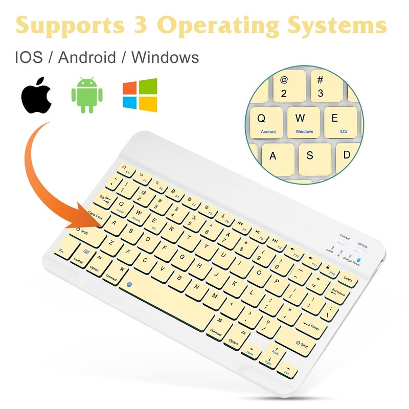 Ultra-Slim Bluetooth Rechargeable Keyboard for alcatel Pop 7 LTE and