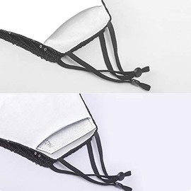 Face Mask Fashion Designer Thin Soft Cloth Mouth Cover Reusable with Filter BLK