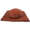 Kapok Zafu, Zabuton and Support Meditation Cushion Set (3pc), Clay