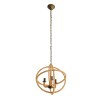 Rattan Globe Pendant Light 3-Light Adjustable Chain Hanging Chandelier for