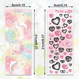 Cute Bubble Stickers Set of 8 Colorful Korean Self Adhesive Star Heart Shiny Scrapbook Decorative Stickers Perfect for Journals Photo Cards Albums DIY Crafts
