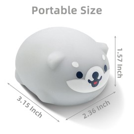 Dog Squishy Toy (Grey), Sensory Stress Balls for Adults, Animals Squishy Ball, Stretchy Squeeze Ball Party Favors for Kids, Fun Shiba Inu Dough Ball for Easter Basket Stuffers, Birthday Gifts