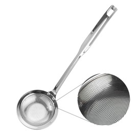 Doveja Fryer Grate Net, Punching, Clogging Resistant Kasahaj, Skull, Catch Fine Fry Scums, Heavy Duty, Slotted Ladle, 18-8 Stainless Steel, Easy to Clean Dishwasher Safe (8cm)