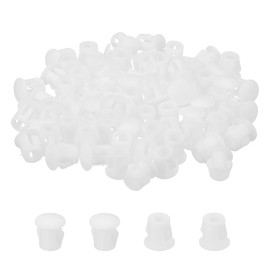 MECCANIXITY 88Pcs Plastic Hole Plugs, 1/4" x 5/16"(DxH) Hole Cover Tubing End Cap for Round Holes(5mm), Table Chair Floor Protector Furniture Cupboard Shelves, White