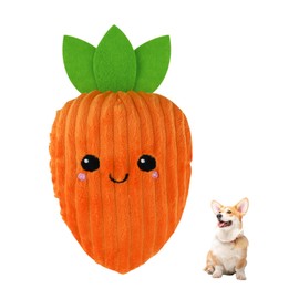 Andiker Carrot Dog Toy, 9.84 Inch Dog Squeaky Toy Inside with a Squeaker, Soft Cotton Plush Dog Toy for Small and Medium Dogs and Puppies (Orange)