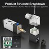 Baomain 3 Station Solenoid Valve Manifold, 12V DC 3 Way