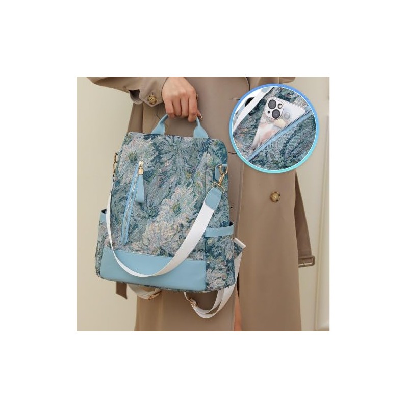 Volumoon Women's Backpack, Anti-Theft Backpack, Waterproof 2-in-1 Shoulder Bag, Casual