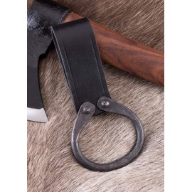 Live Action Role Play Easy Belt Attachment Made from Leather with Forged Ring/Medieval Axe Axes Axe Holder