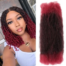Youngther Afro Kinkys Bulk Hair 16 inch 6Packs marly twist loc extensions hair for Dreadlocks extensions repair Locs, micro Twists/Braids（16inch（Packs of 6）Tbug）