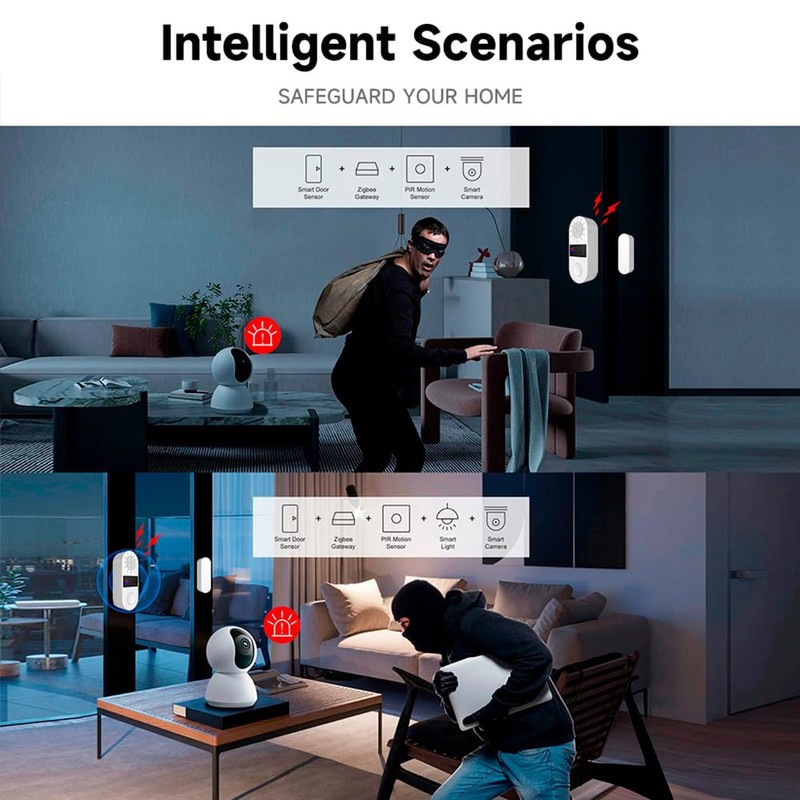 Mengshen Smart WiFi Door Sensor No Hub Needed Wireless Window