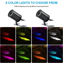 OBEST Motorcycle Modification Light, Angel Wings Coloured LED Light, Mobile App Control, No Drilling, Motorcycle Welcome Atmosphere Light, Both Sides of the Car + Rear Wing, Suitable for All Models