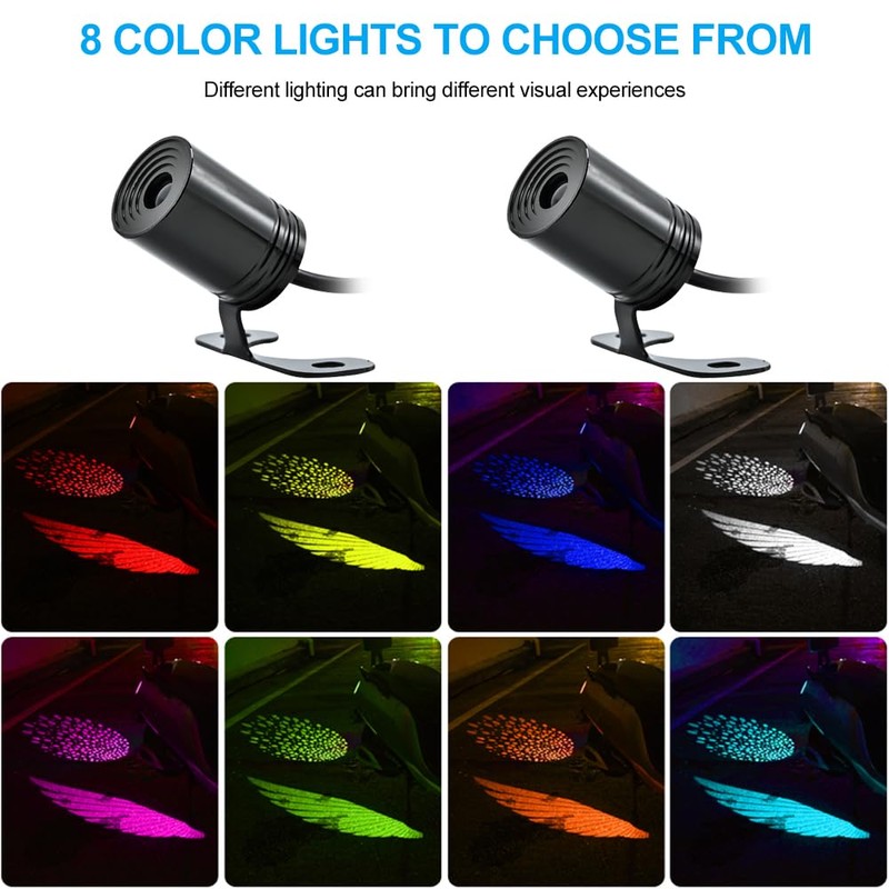 OBEST Motorcycle Modification Light, Angel Wings Coloured LED Light, Mobile