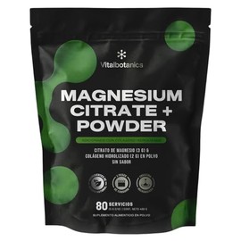 Vital Botanics Citrato de Magnesio con Colágeno Hidrolizado en Polvo
