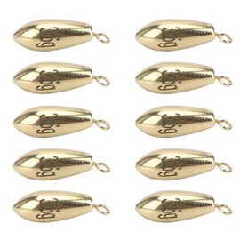 Fishing Weights Sinker Water Drops Copper Fishing Sinker for Coastal Surf Ferry Sea Fishing 10 Pcs/Pack