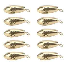 Fishing Weights Sinker Water Drops Copper Fishing Sinker for Coastal Surf Ferry Sea Fishing 10 Pcs/Pack
