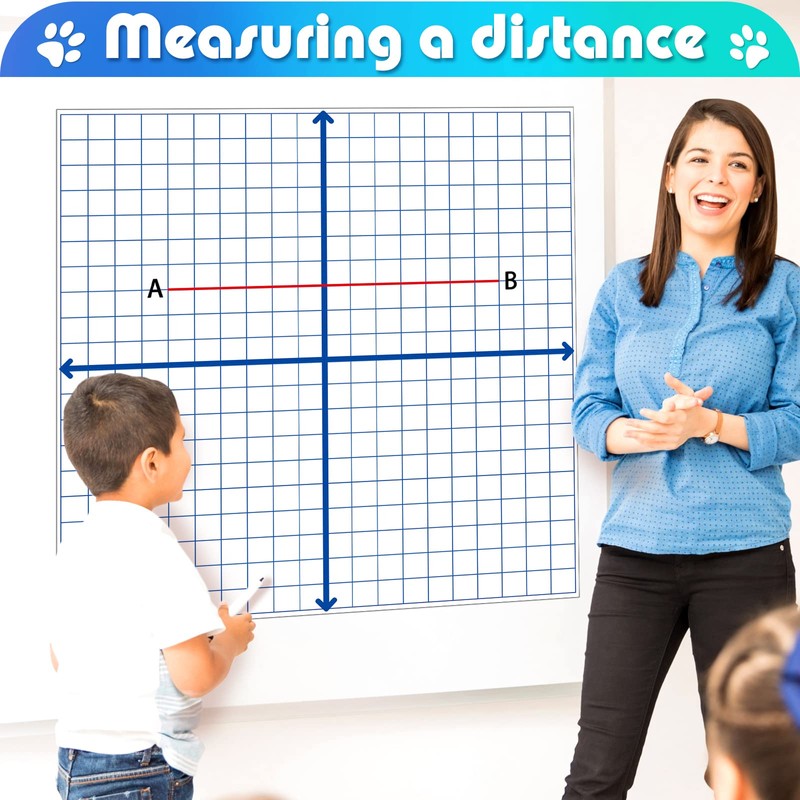 Teling 24 Pieces Jumbo Magnetic XY Coordinate Dry Erase Grid