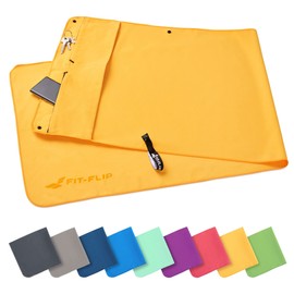 Fit Flip 3-Piece Towel Set with Zip Pocket + Magnetic Clip + Extra Sports Towel, Multifunctional Towel