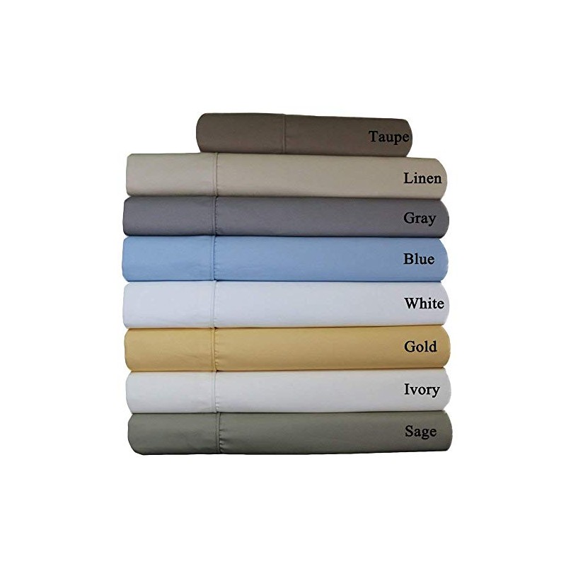 Royal Tradition Solid 650-Thread-Count, Cotton-Blend King 4PC Bed Sheets Set,