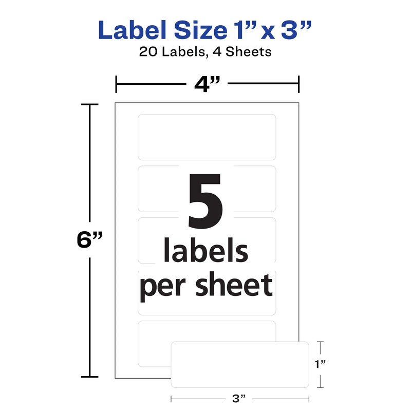 No Iron Fabric Label,4-sht,20/PK