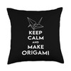 Origami Japanese Art Paper Folding Origami Bird Throw Pillow