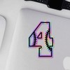 Holographic Decal Stickers of Baseball Numbers 4 Premium Waterproof Vinyl