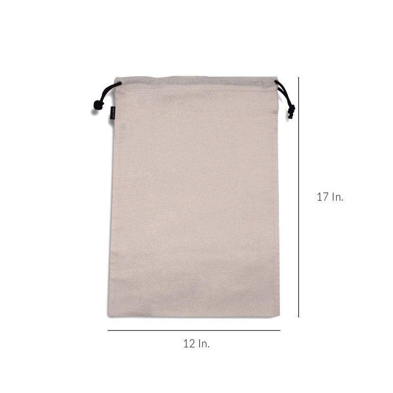 ZENPAC Travel Shoe Bag, Beige Duster Flannel Pouch Drawstring Closure,