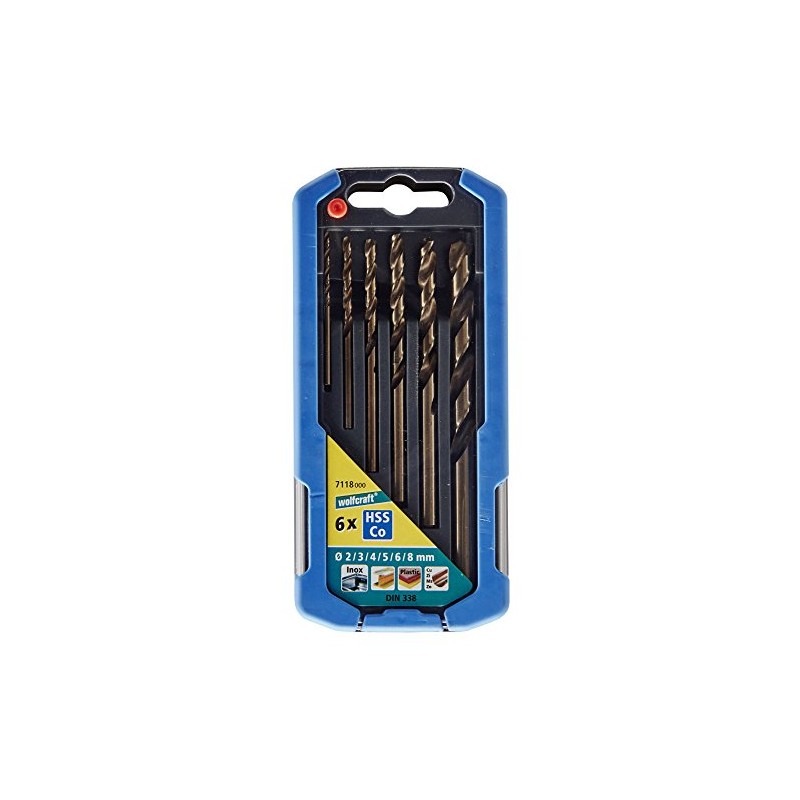 wolfcraft 7118000 6 Metal Drills, Brown, 2 mm/3 mm/4 mm/5
