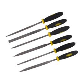 Garneck Mini Wood Rasp Set of 6 - Wooden Files and Rasps for Precise Work - Comfortable Handles Ideal for Fine Woodworking Size 140 x 3 mm