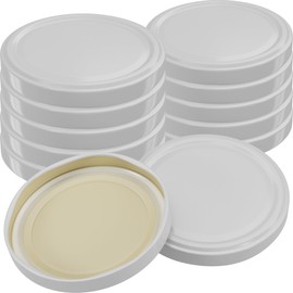 WELLGRO 12 x Canning Lids TO 100 White - Replacement Lid for Preserving Jars, Screw Lid, Twist-Off Lid Made of Metal