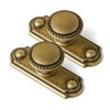 Yanxia Antique Brass Cabinet Knobs with Industrial Backplates Vintage Drawer