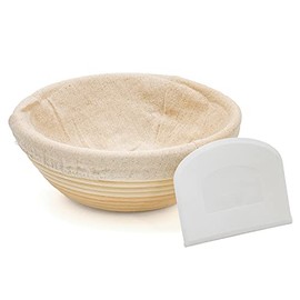 Bread Proofing Baking Basket with Scraper for Breadmaking by Blue Ridge Basket Company