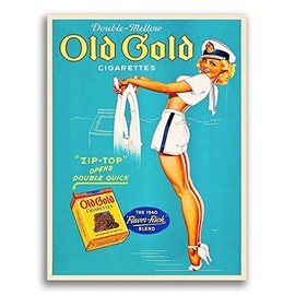 MAGNET Petty Girl Sailor - 1930s VIntage Style Cigarrette Advertising Magnet Vinyl Magnetic Sheet for Lockers, Cars, Signs, refrigerator 5"