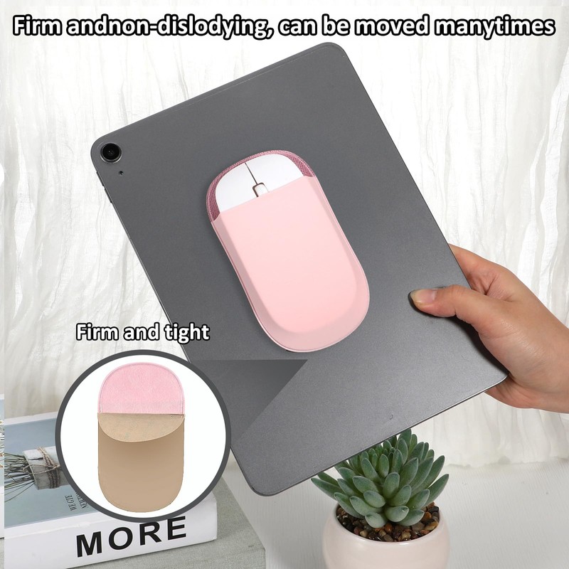 Aeaocvo Stick-On Mouse Pouch, Mouse Holder for Laptop, Universal Computer